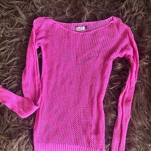 SO Hot Pink Women's See-Thru Sweater. Med . Cute over a bikini and jeans/shorts